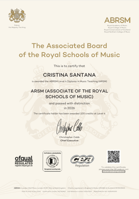 ARSM Music Teaching (Distinction)